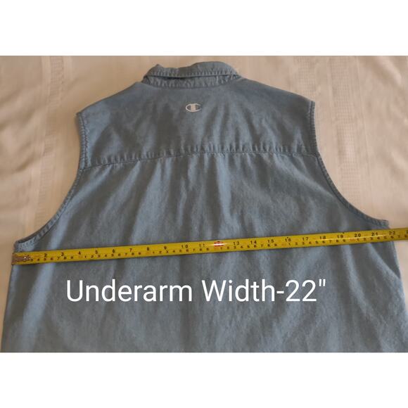 Vintage Champion Phoenix Mercury WNBA Denim Shirt XL Sleeveless Chambray Macau - Picture 14 of 16